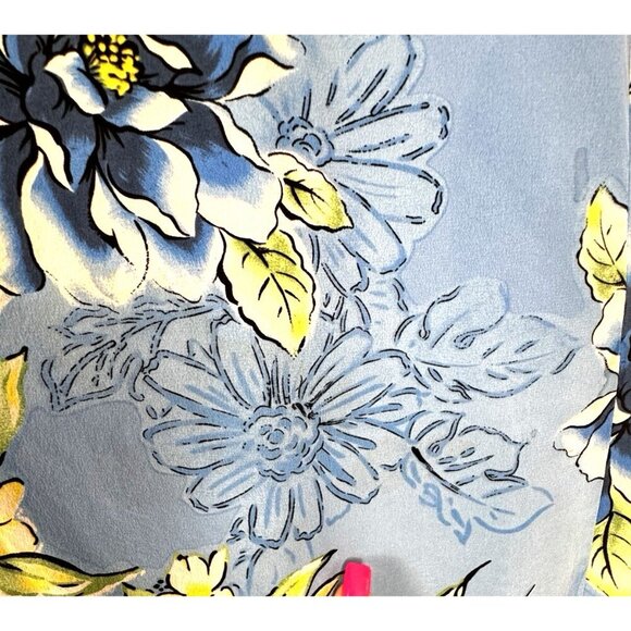 Metro Style Blue Silk Floral Maxi Dress 14 Elegant Fitted Summer Garden Cottage - Picture 8 of 14